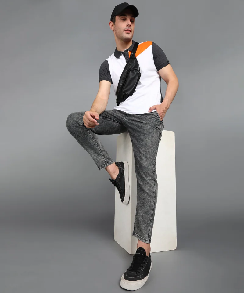 Urbano Fashion  Urbano Fashion Men's Grey Regular Fit Washed Jogger Jeans Stretchable for Men | Best Price UAE